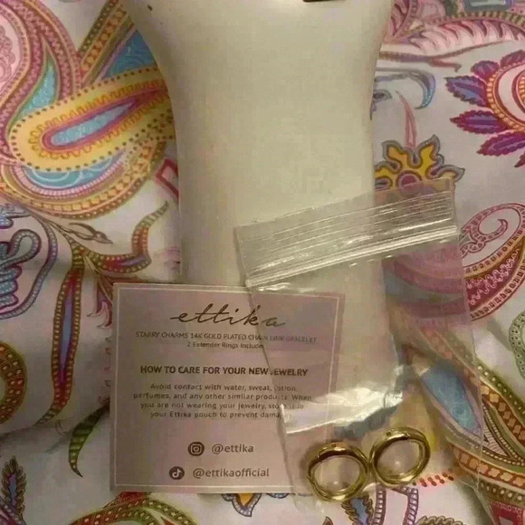 Ettika Starry Charms 14k Gold Plated Chain Link Bracelet With Extender Rings - Picture 2 of 7